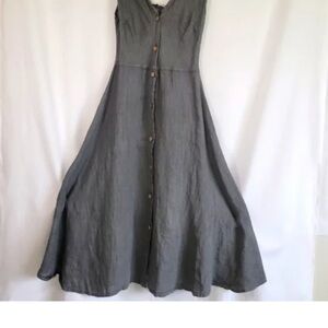 Gray Scoop Neck Pleated Maxi Dress for Work